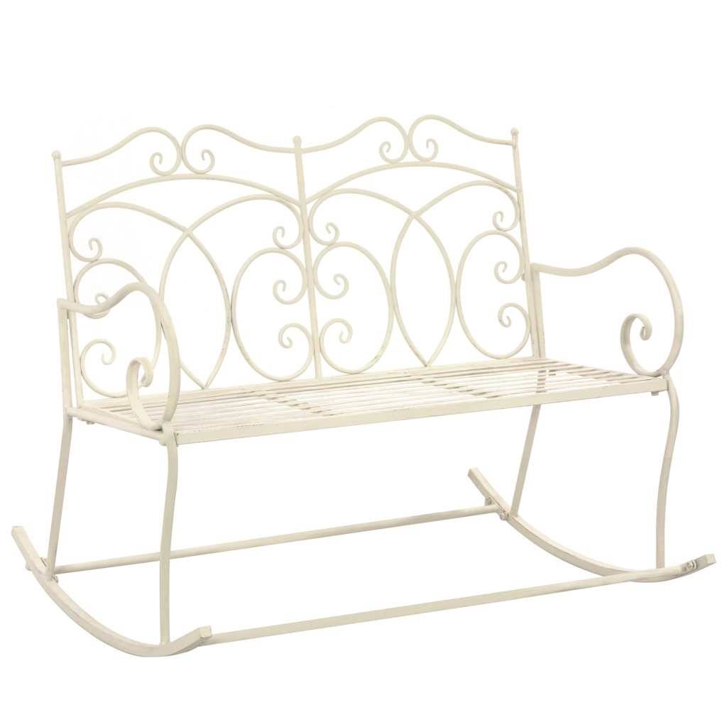 Vidaxl - Banc de jardin 104 cm Fer Blanc antique vidaXL 45436 - Image 1