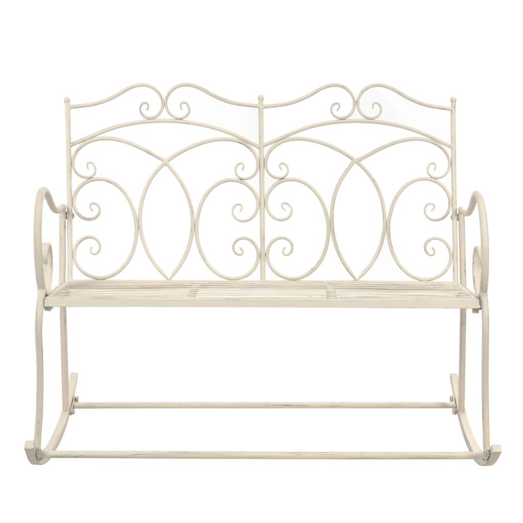 Vidaxl - Banc de jardin 104 cm Fer Blanc antique vidaXL 45436 - Image 1