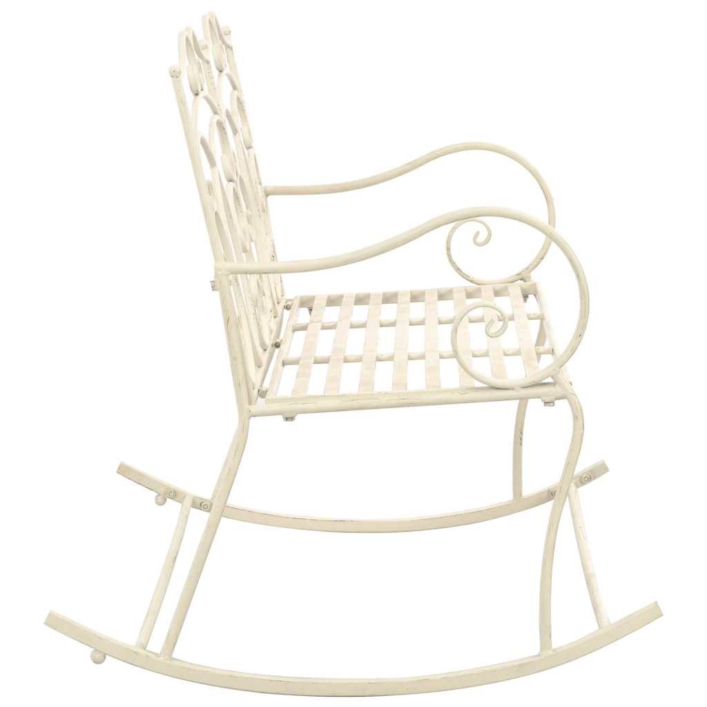 Vidaxl - Banc de jardin 104 cm Fer Blanc antique vidaXL 45436 - Image 4