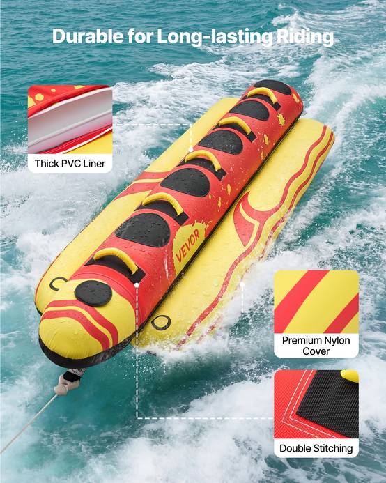 Vevor - VEVOR Bouée Tractée Engin Tractée pour Tubing 5 Passagers pour Jeux Aquatiques - Image 3