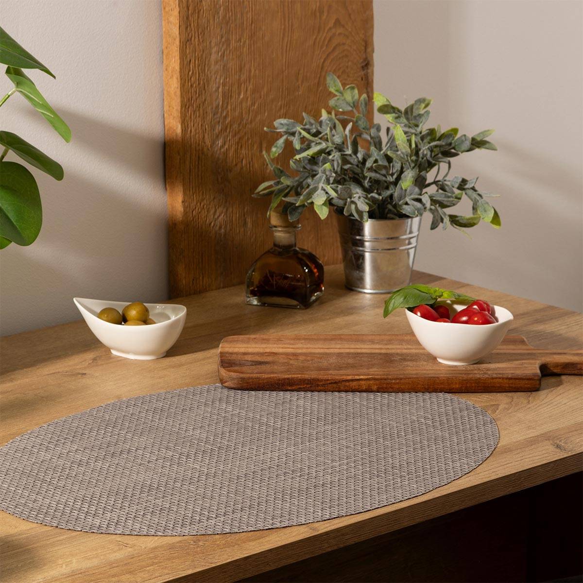 Set de Table Ovale "Maoli" 35x48cm Gris - Image 3