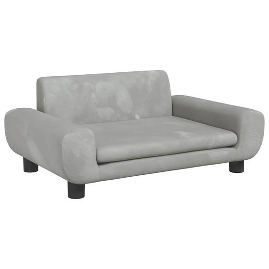 PANGIVO - Lit pour chien velours et bois gris clair 70 x 45 x 33 cm - PANGIVO - Image 2