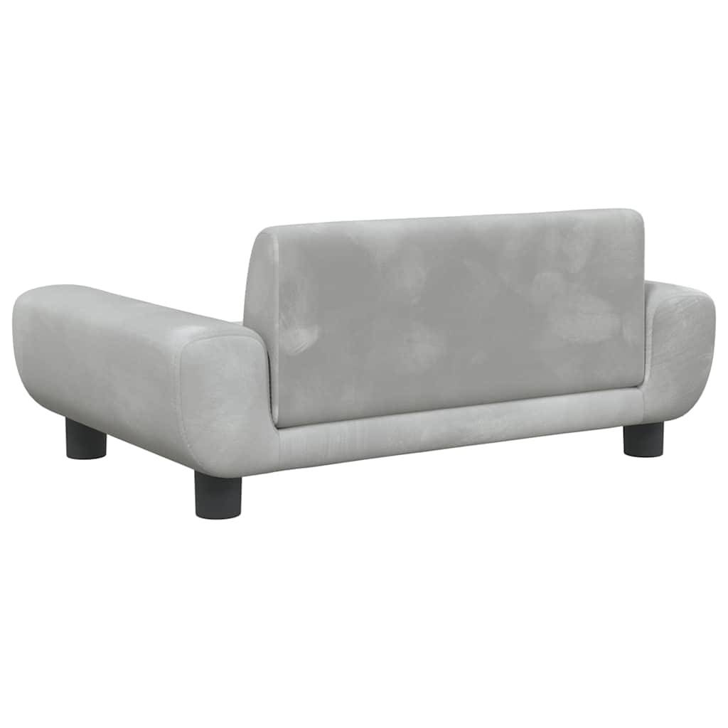 PANGIVO - Lit pour chien velours et bois gris clair 70 x 45 x 33 cm - PANGIVO - Image 5