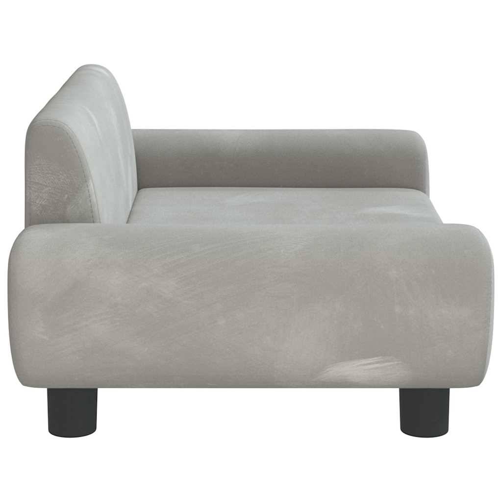 PANGIVO - Lit pour chien velours et bois gris clair 70 x 45 x 33 cm - PANGIVO - Image 4