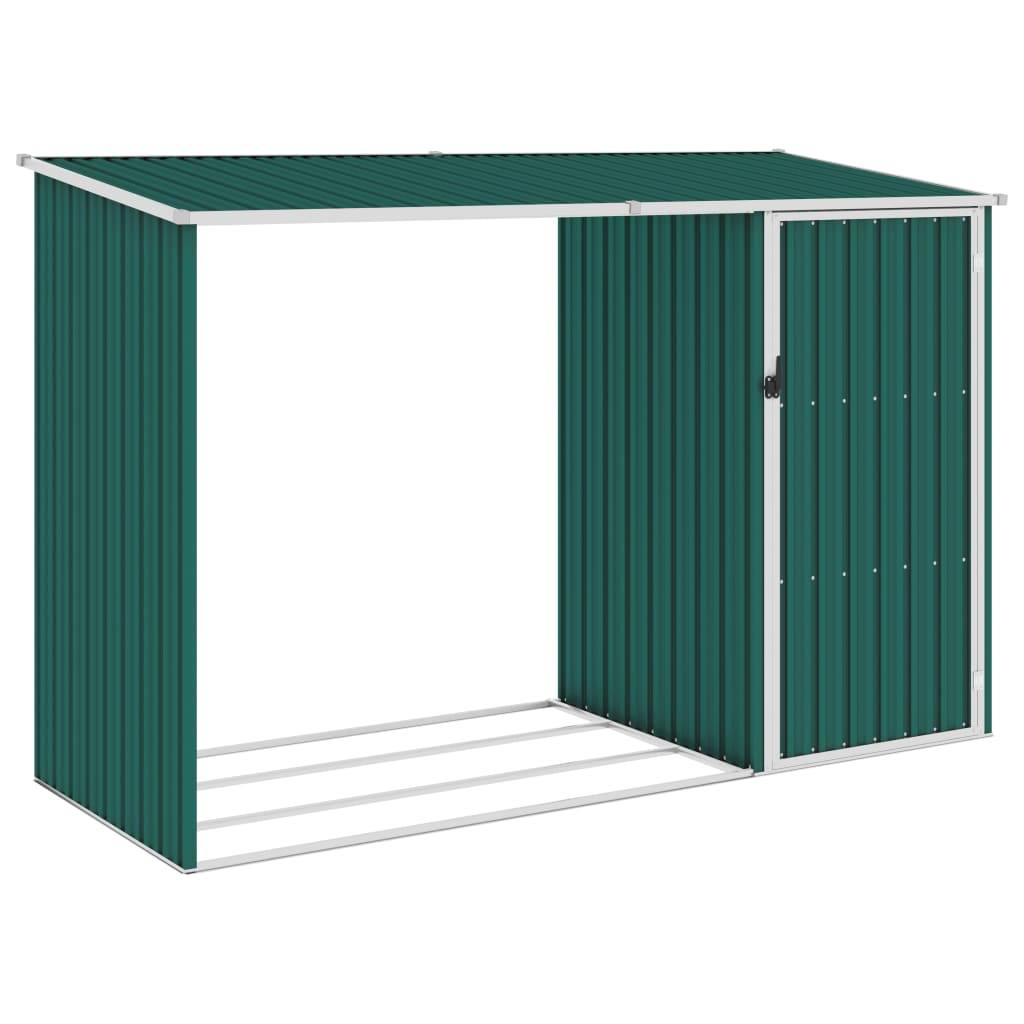 Abri à bois 2.4m² - Abri de jardin Vert 245x98x159 cm Acier galvanisé MAISON CHIC - Image 2