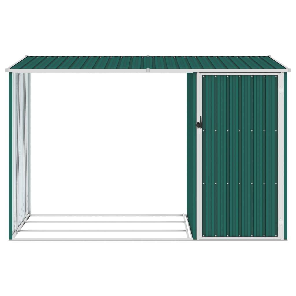 Abri à bois 2.4m² - Abri de jardin Vert 245x98x159 cm Acier galvanisé MAISON CHIC - Image 1