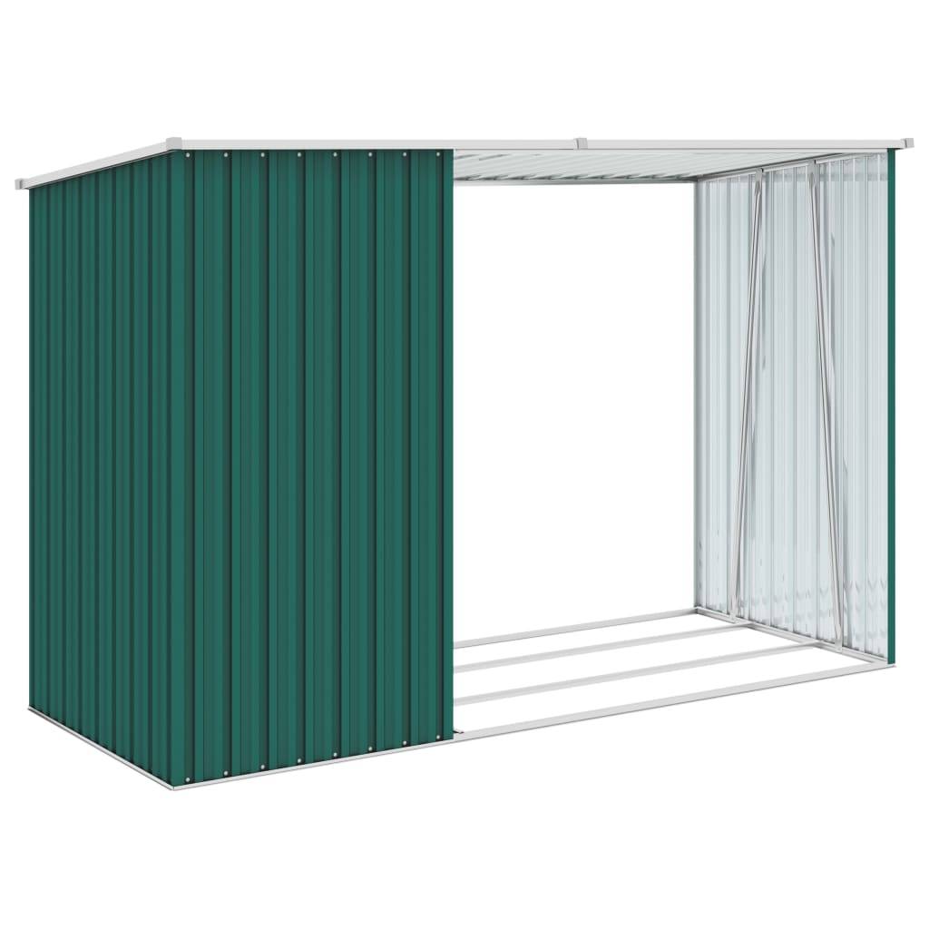 Abri à bois 2.4m² - Abri de jardin Vert 245x98x159 cm Acier galvanisé MAISON CHIC - Image 4
