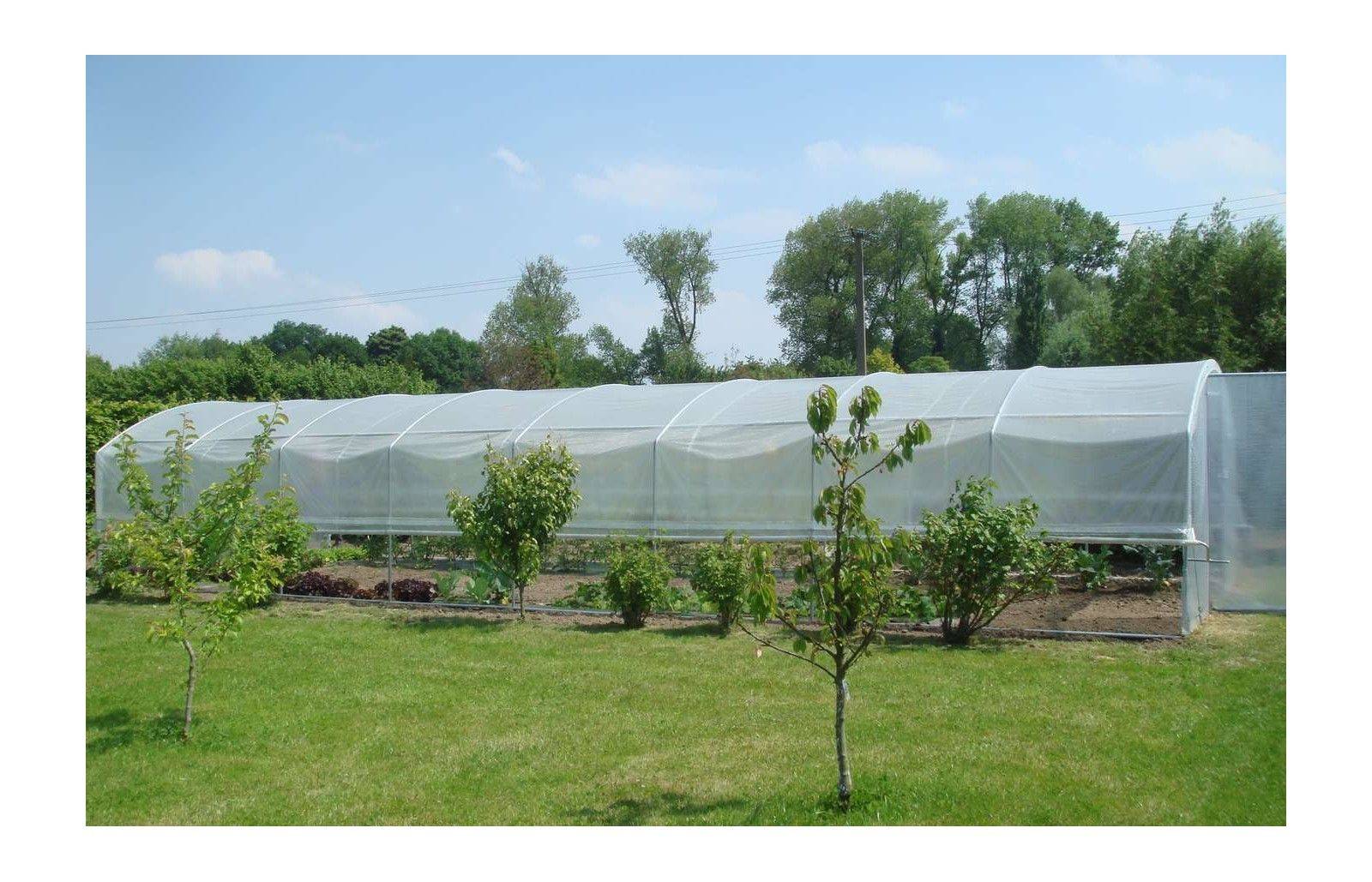 Serre de jardin - 48m² - 4 x 12m - pied droit 1,50m - polyéthylène haute densité - 1 porte pivotante - aérations latérales - LES SERRES TONNEAU - Image 2
