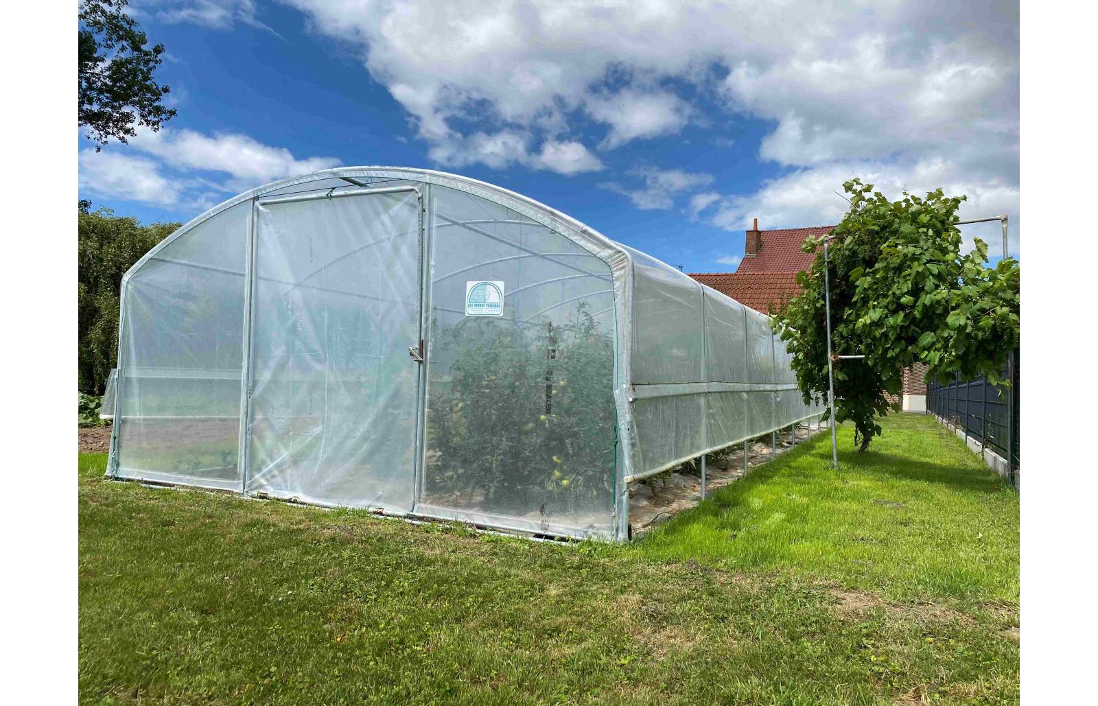 Serre de jardin - 48m² - 4 x 12m - pied droit 1,50m - polyéthylène haute densité - 1 porte pivotante - aérations latérales - LES SERRES TONNEAU - Image 6