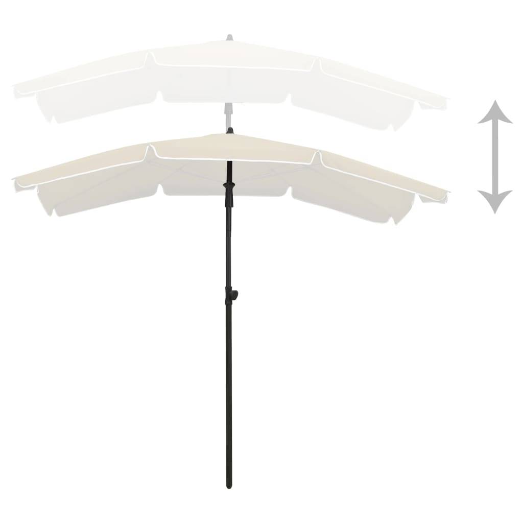 Parasol de jardin | Parasol d'extérieur avec mât 200x130 cm sable Maison Chic - Image 3