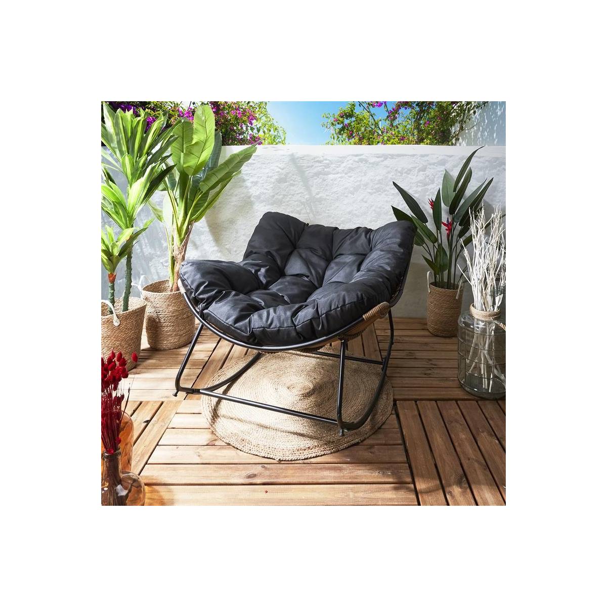 The Home Deco Factory - Fauteuil de jardin à bascule Tulum - Image 8