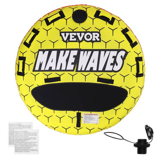 VEVOR Bouée tractée gonflable bateau, 1-3 pers., 231 kg. Rond 1600 mm, nylon, poignées EVA. - Image 1