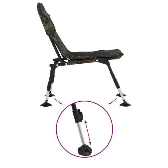 Chaise de pêche acier et tissu camouflage 71 x 45 x 71-81 cm - PANGIVO - Image 6