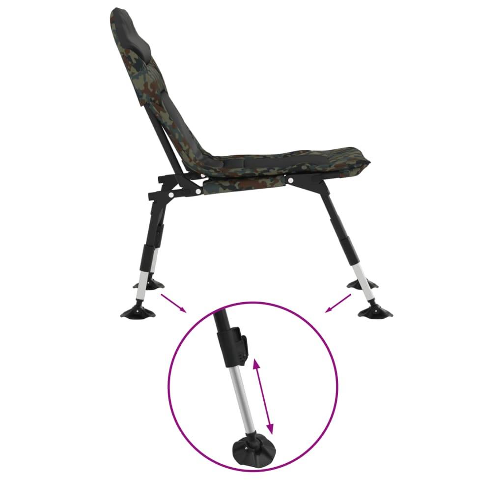 Chaise de pêche acier et tissu camouflage 71 x 45 x 71-81 cm - PANGIVO - Image 6