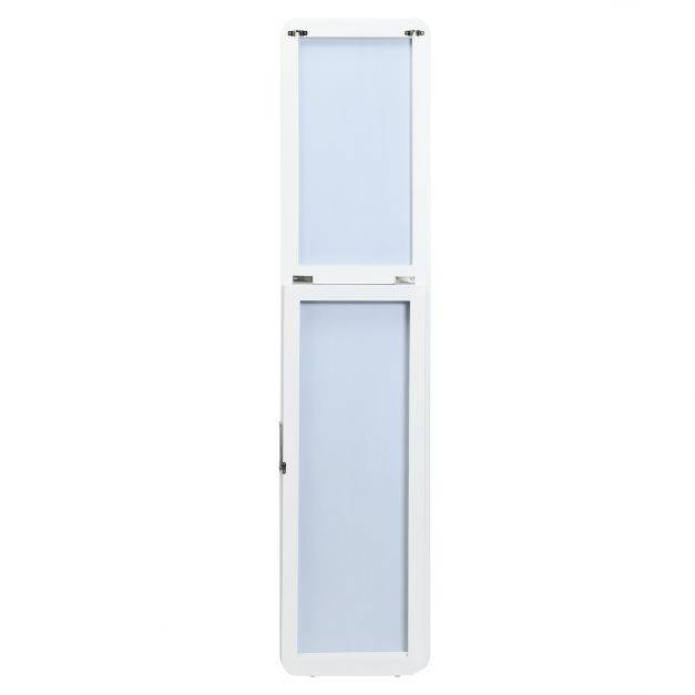 Helloshop26 - Miroir autoportant rectangulaire pleine longueur cadre en bois massif 160 x 37cm blanc - Image 2