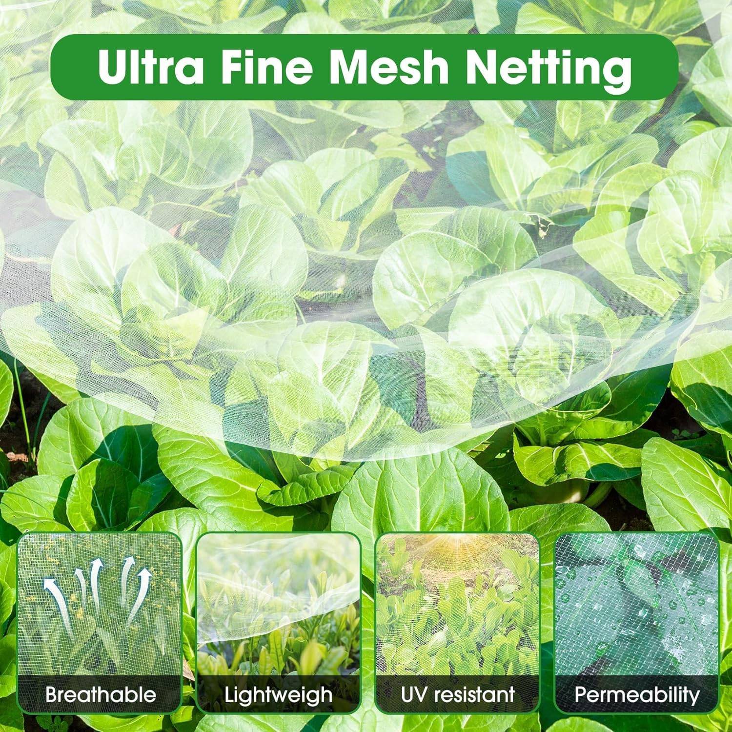 Filet anti-insectes, filet de protection des plantes, filet anti-insectes pour potager, adapté aux fruits, fleurs, cultures, 3 x 10 m (blanc)-Lytech - Image 3