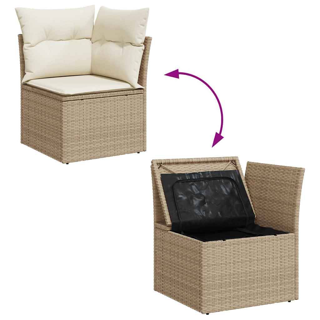 ComfortXL - Petit salon de jardin 5 pièces résine tressée beige avec table ajustable et rangement intégré – ComfortXL Outdoor Living - Image 8