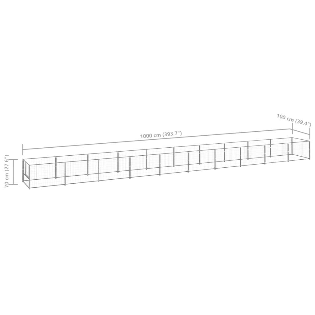Vidaxl - Chenil Argenté 10 m² Acier vidaXL 3082108 - Image 7