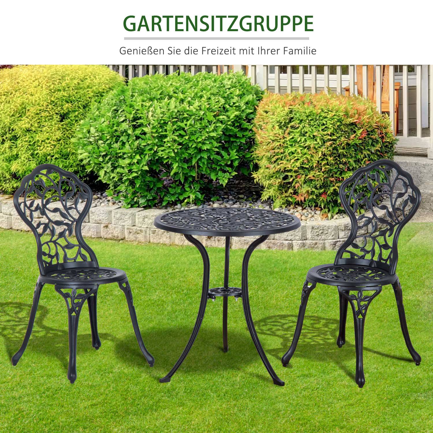 ComfortXL - Salon de jardin bistrot aluminium noir 2 places pour balcon facile à nettoyer - ComfortXL Outdoor Living - Image 8