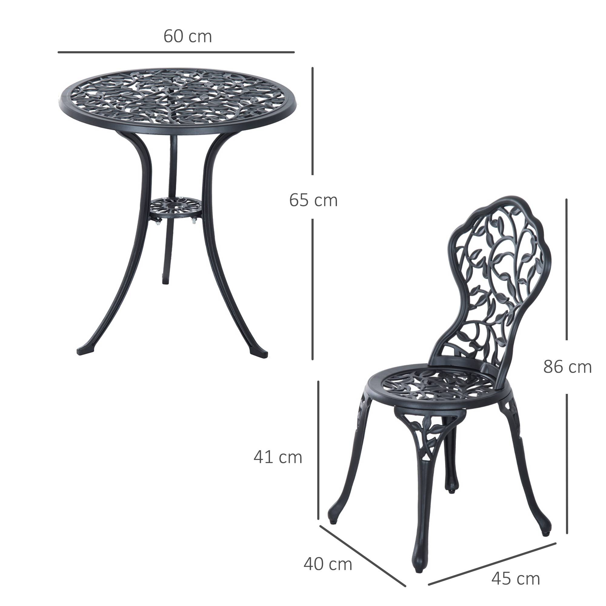 ComfortXL - Salon de jardin bistrot aluminium noir 2 places pour balcon facile à nettoyer - ComfortXL Outdoor Living - Image 5