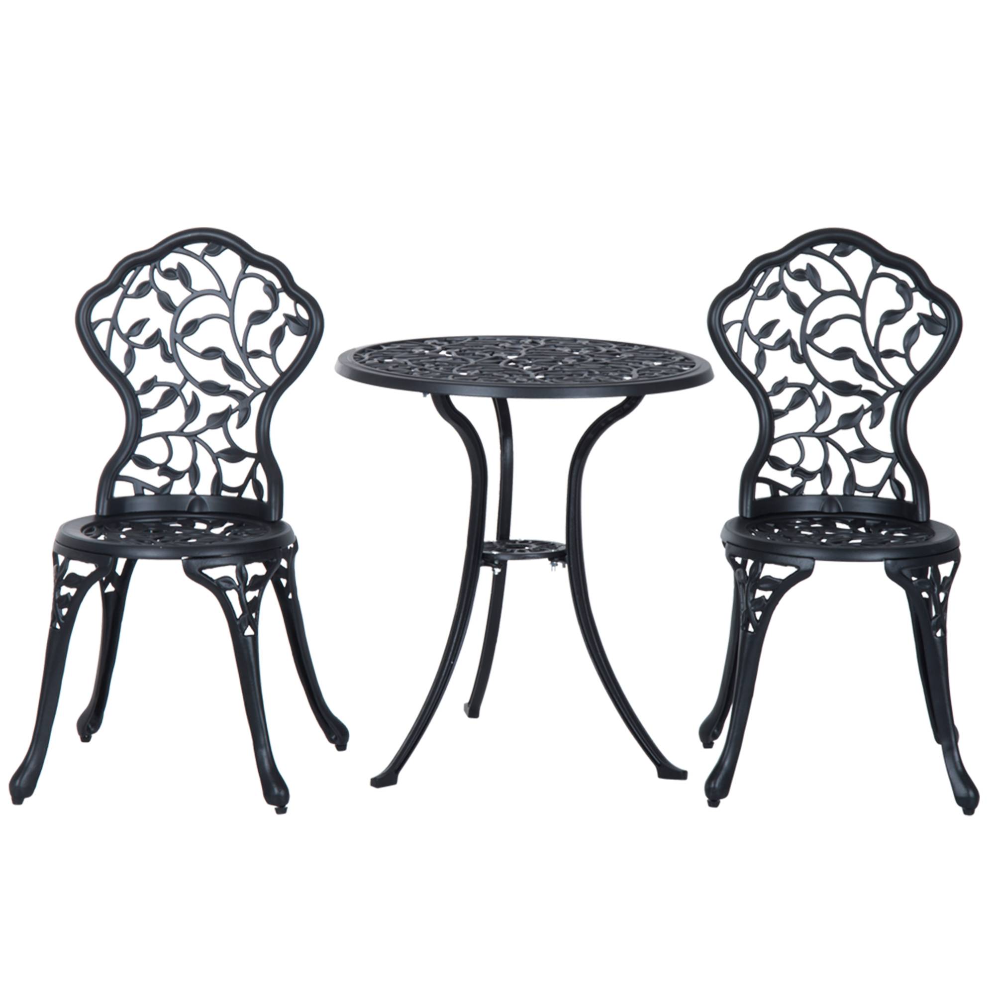 ComfortXL - Salon de jardin bistrot aluminium noir 2 places pour balcon facile à nettoyer - ComfortXL Outdoor Living - Image 2