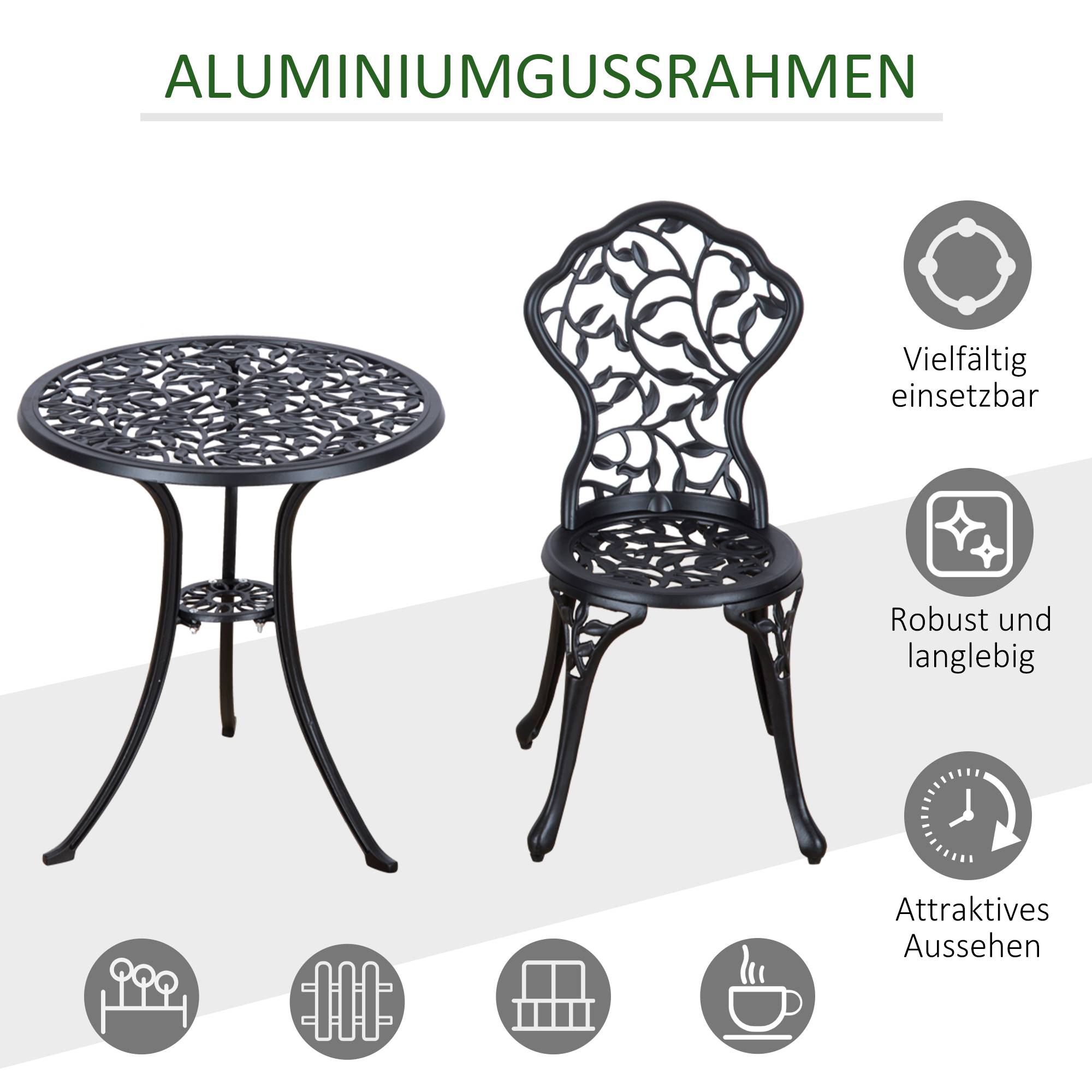 ComfortXL - Salon de jardin bistrot aluminium noir 2 places pour balcon facile à nettoyer - ComfortXL Outdoor Living - Image 7