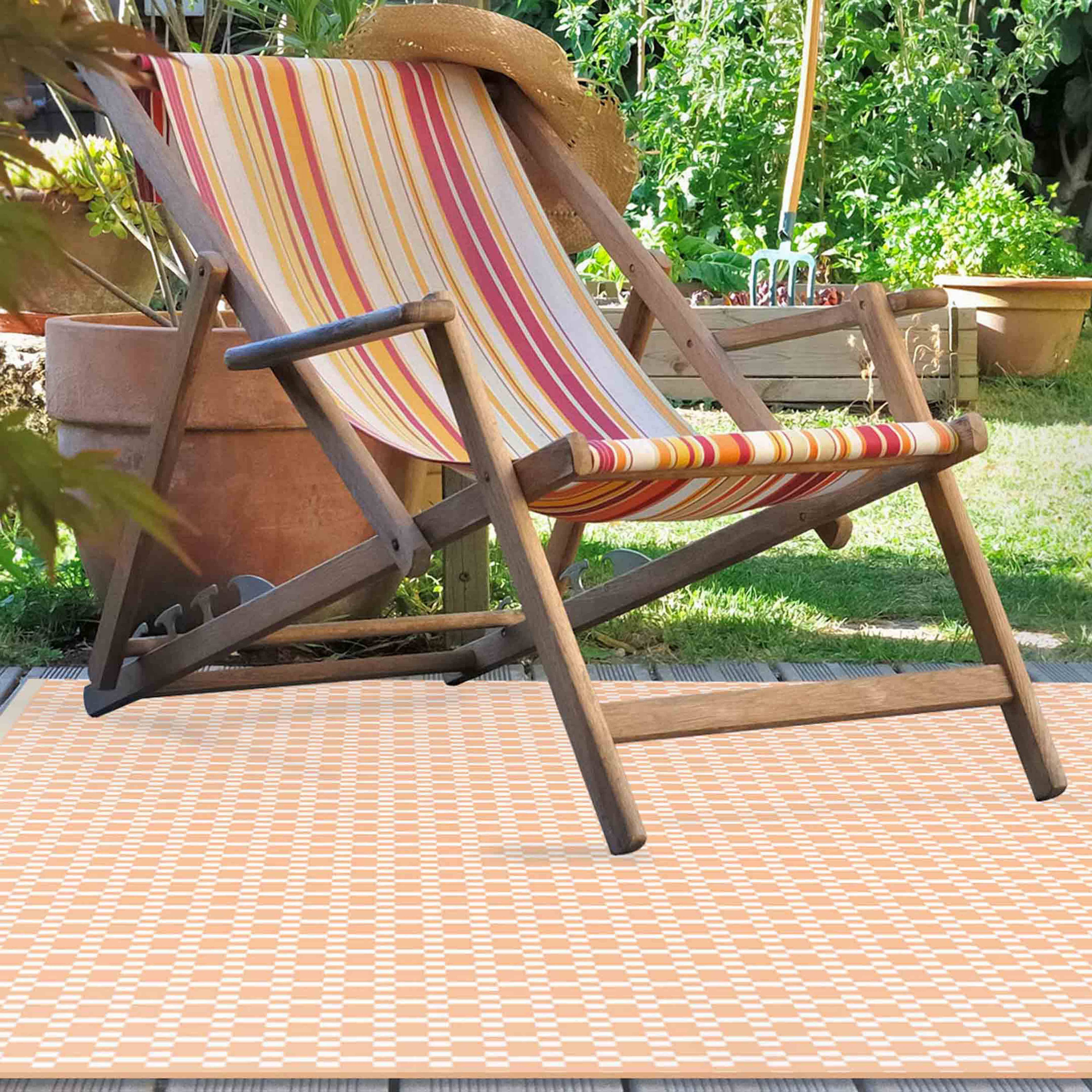 Oviala - Tapis d'extérieur en polypropylène recyclé rose 230 x 160 cm - Oviala - Image 5