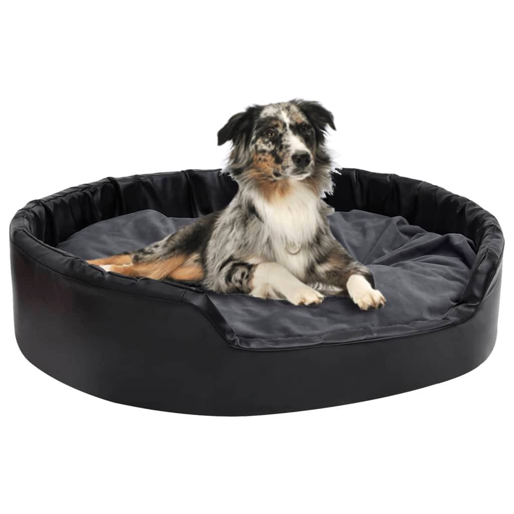Vidaxl - Lit chiens Noir et gris foncé 99x89x21 cm Peluche et similicuir vidaXL 171268 - Image 1