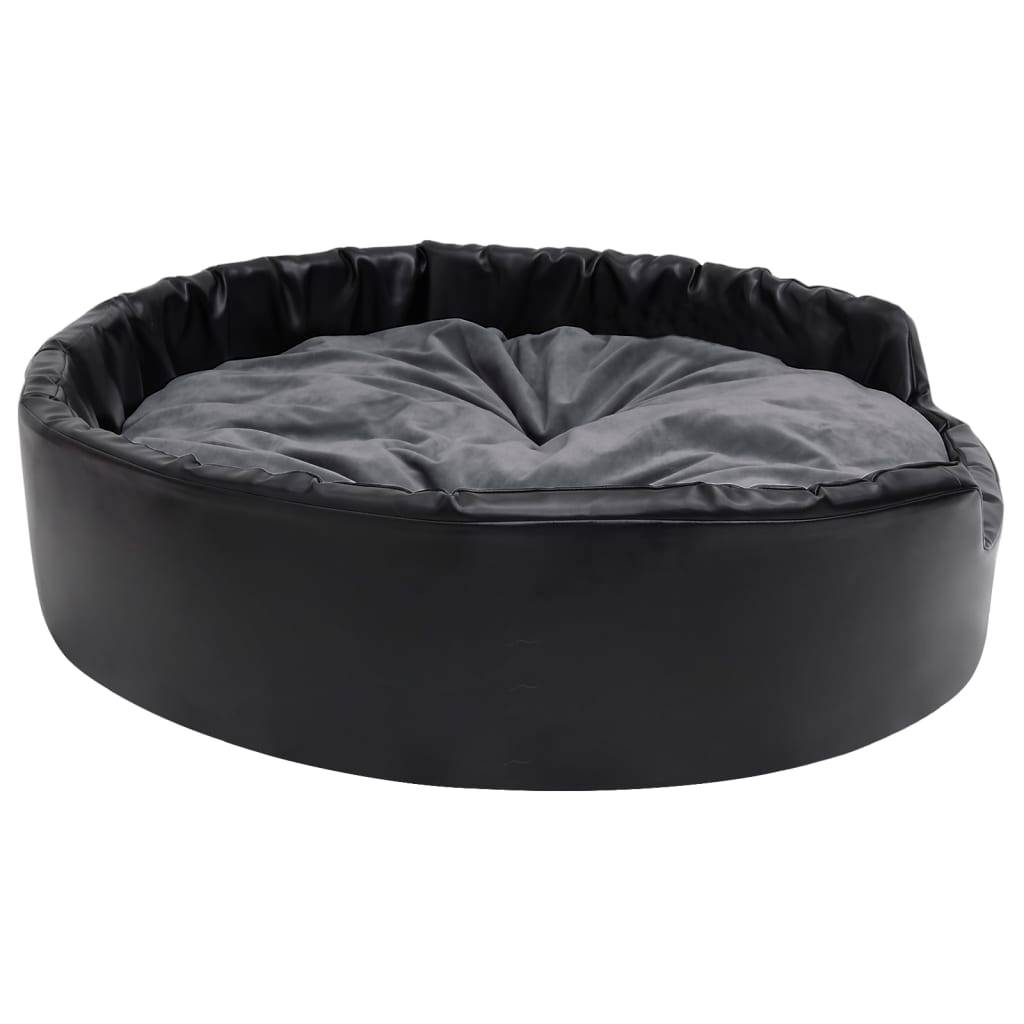 Vidaxl - Lit chiens Noir et gris foncé 99x89x21 cm Peluche et similicuir vidaXL 171268 - Image 5