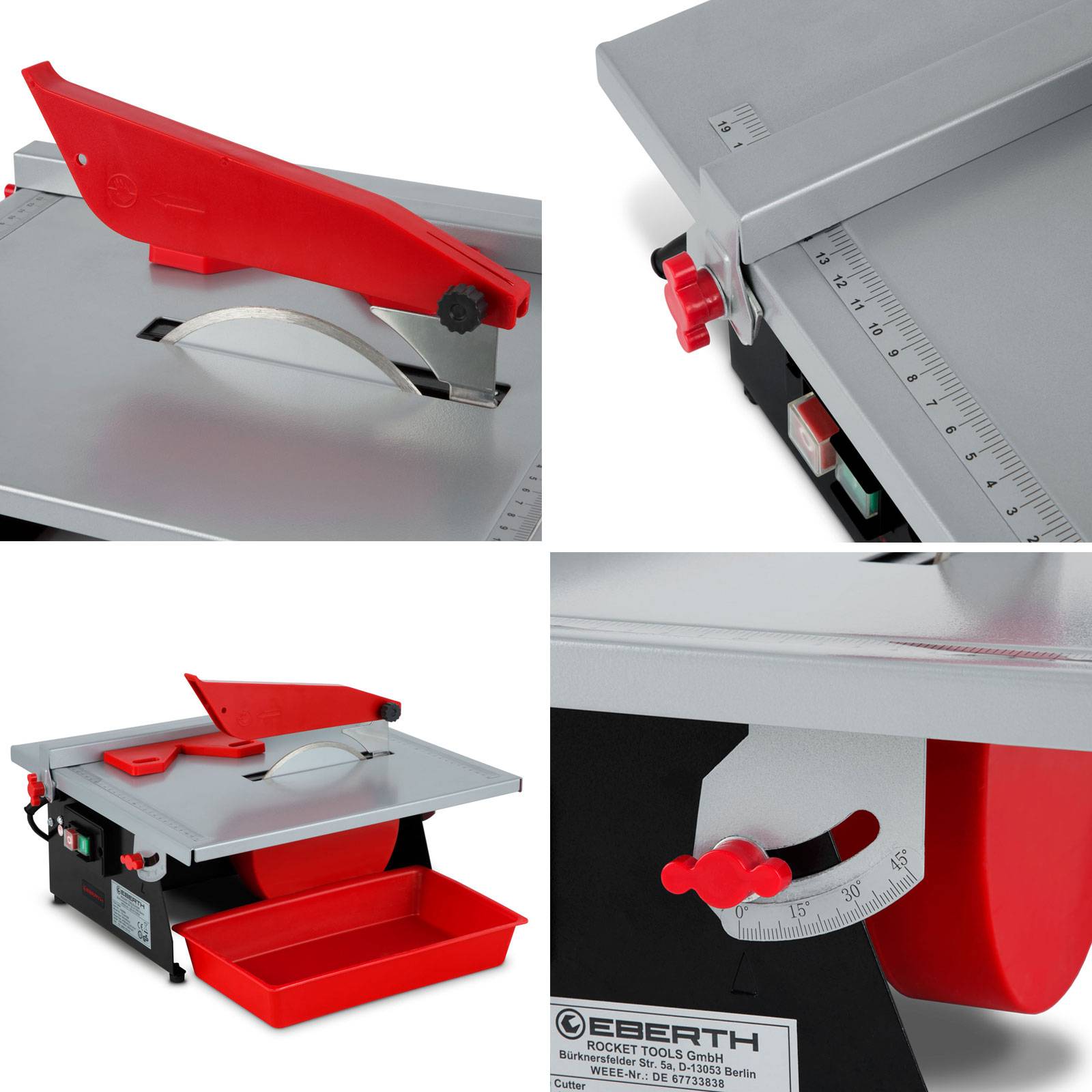 EBERTH Machina découper Coupe-carrelage (620mm longueur de coupe, 800