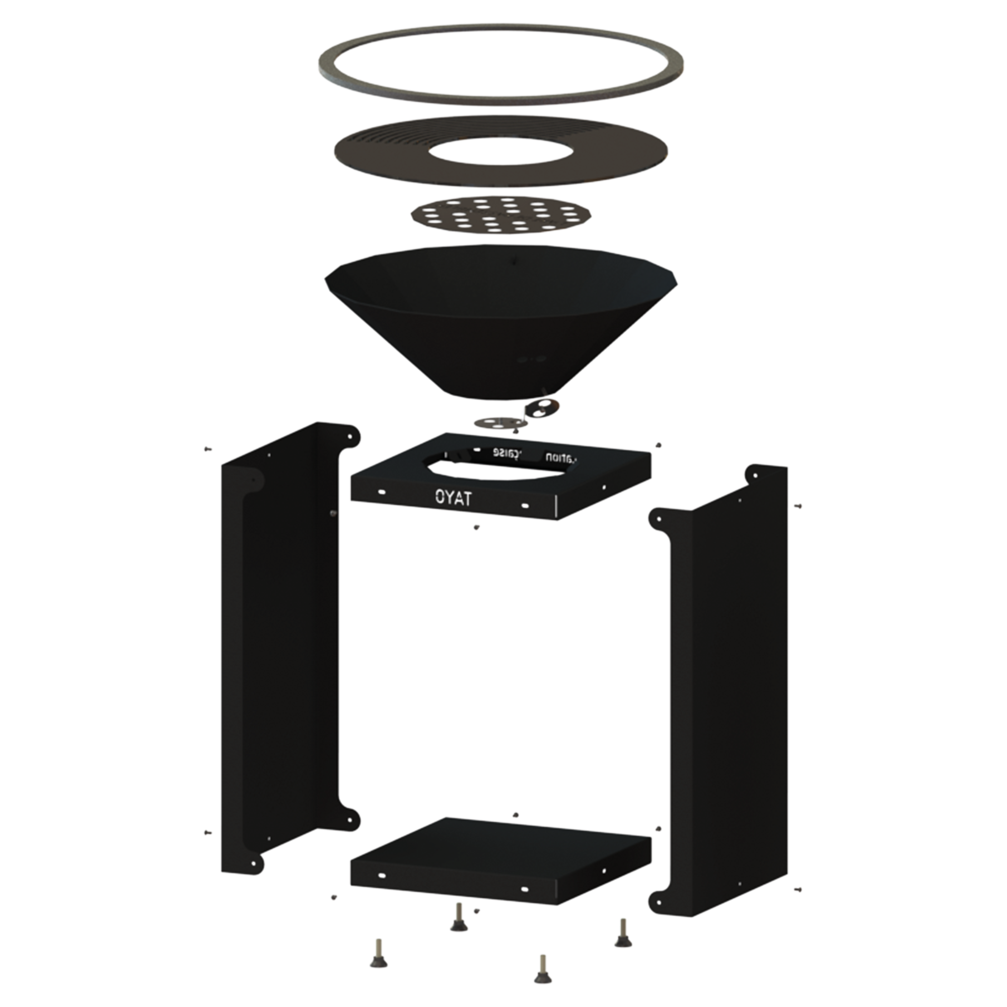 Brasero B.B.O 68 Noir - Ø65 cm Acier thermolaqué - OYAT - Image 5