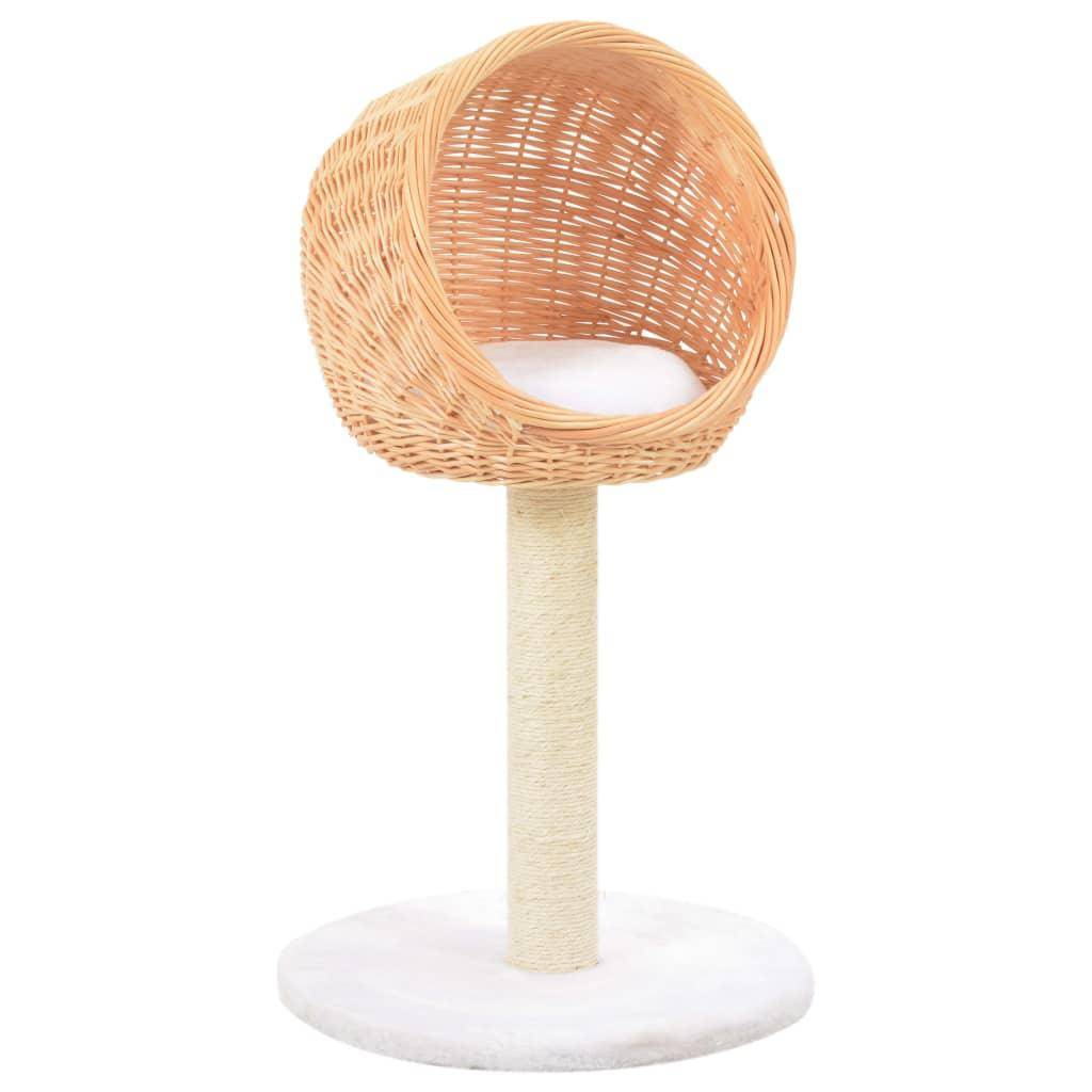 Helloshop26 - Arbre à chat griffoir grattoir niche jouet animaux peluché en sisal naturel bois de saule - Image 1