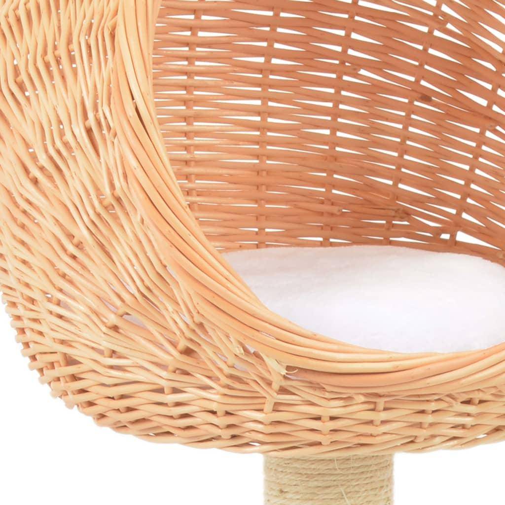 Helloshop26 - Arbre à chat griffoir grattoir niche jouet animaux peluché en sisal naturel bois de saule - Image 4