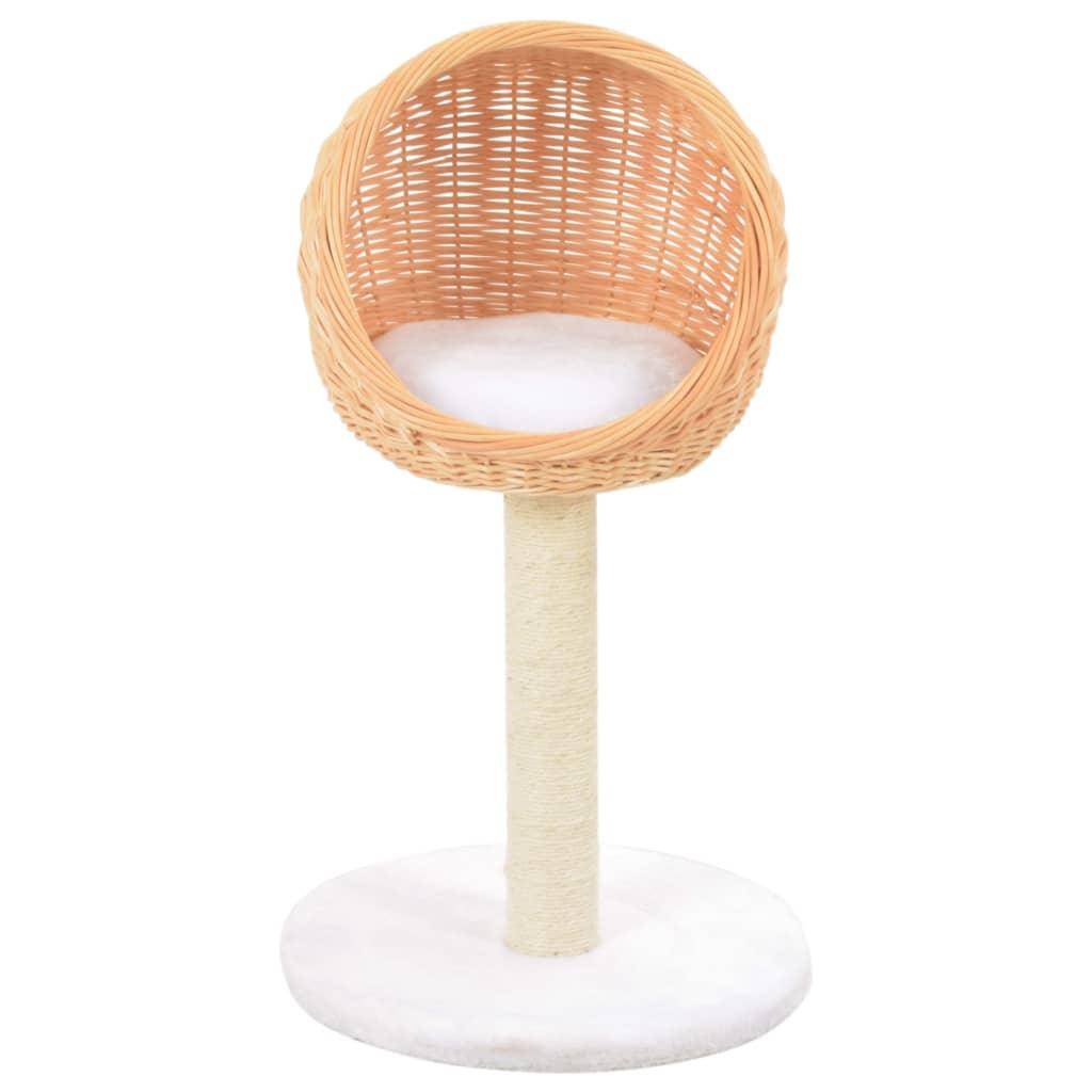 Helloshop26 - Arbre à chat griffoir grattoir niche jouet animaux peluché en sisal naturel bois de saule - Image 2