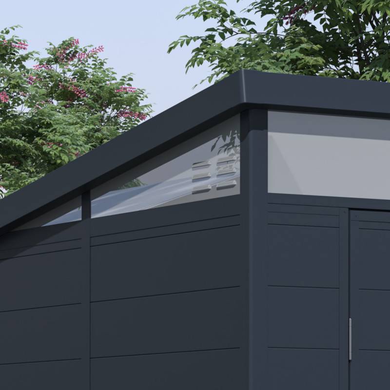 Abri de jardin résine anthracite 3,24m² toit plat avec plancher Jôbu - Image 5