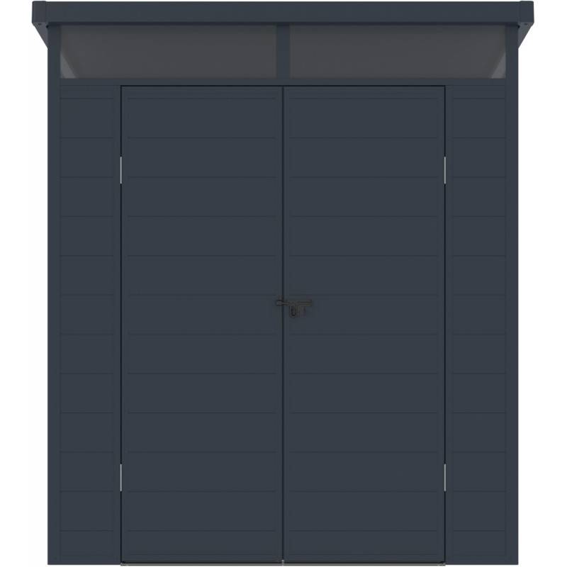 Abri de jardin résine anthracite 3,24m² toit plat avec plancher Jôbu - Image 7