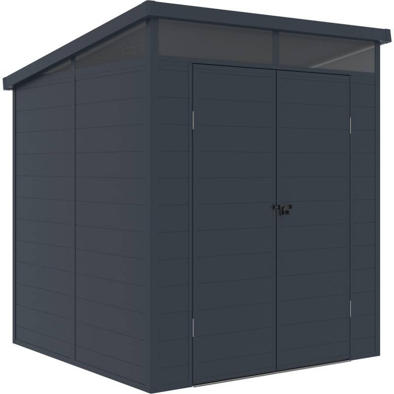 Abri de jardin résine anthracite 3,24m² toit plat avec plancher Jôbu - Image 6