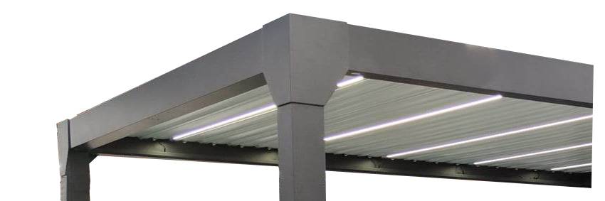 Pergola Bioclimatique Aluminium motorisée 15m² ACTUAL 5x3 gris RAL2900 autoportante avec éclairage LED by Green Outside - Image 3