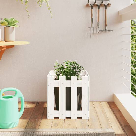 Prolenta Premium - Jardinière bois blanc 40 x 40 x 40 cm - Prolenta premium p321.6 - Image 2