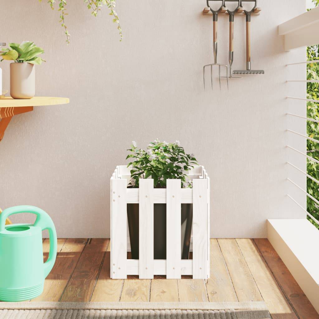 Prolenta Premium - Jardinière bois blanc  40 x 40 x 40 cm  - Prolenta premium p321.6 - Image 2