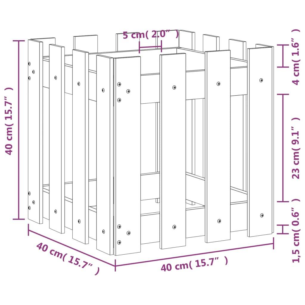 Prolenta Premium - Jardinière bois blanc  40 x 40 x 40 cm  - Prolenta premium p321.6 - Image 9
