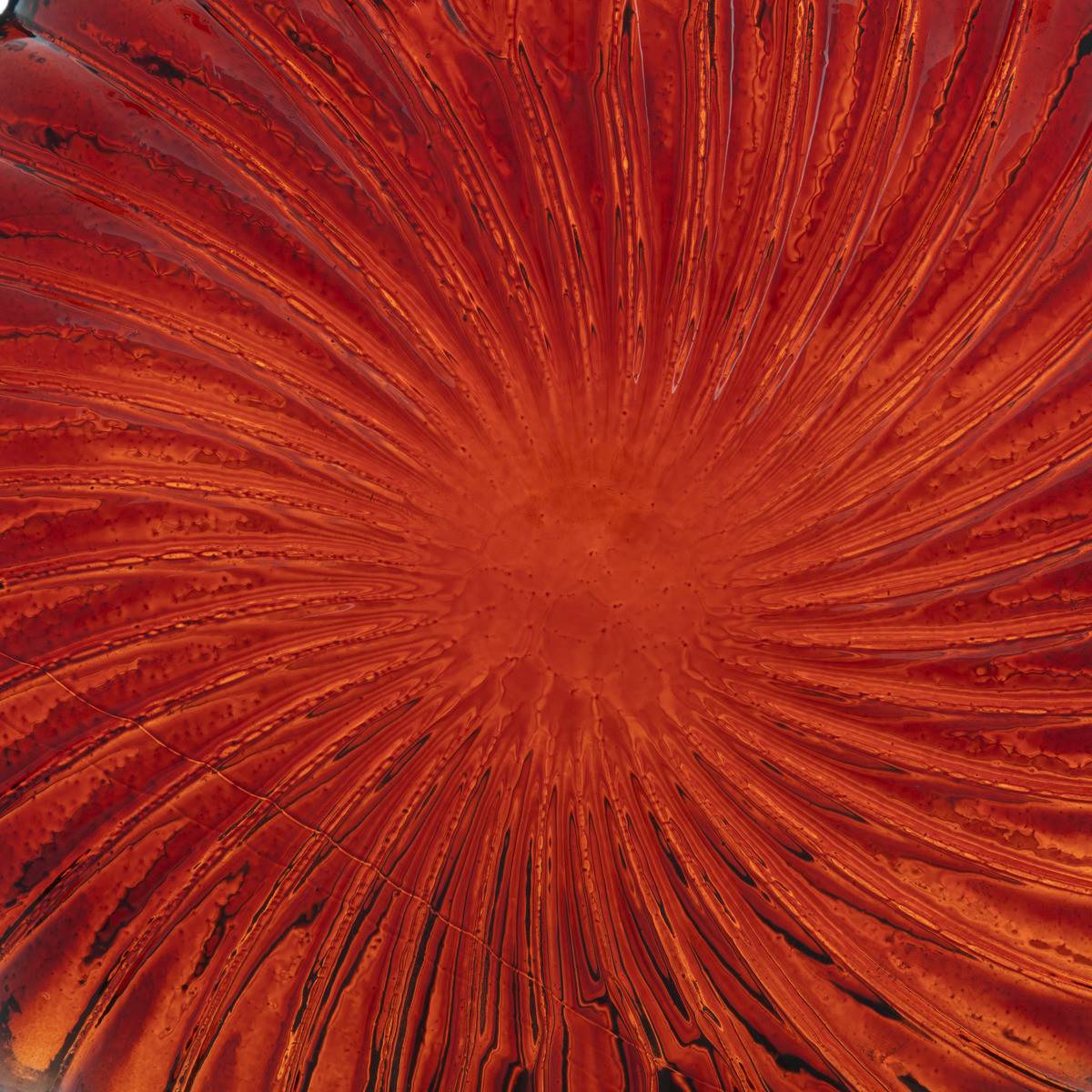 Vase Coquillage en verre Rouge Rubis H 25 cm - Image 2