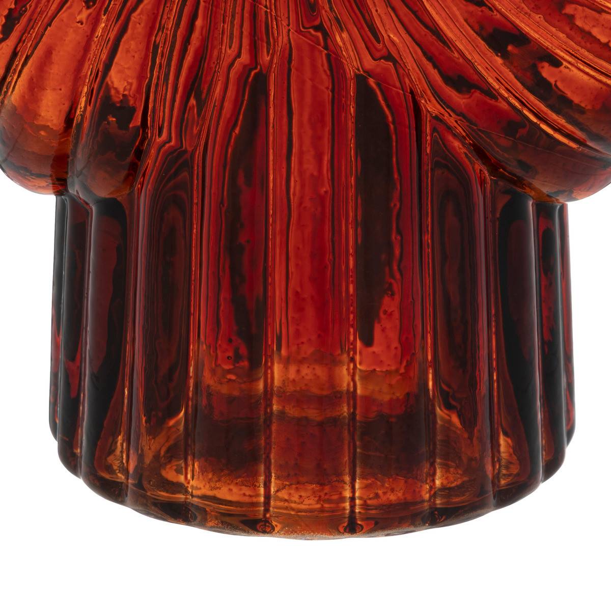 Vase Coquillage en verre Rouge Rubis H 25 cm - Image 3