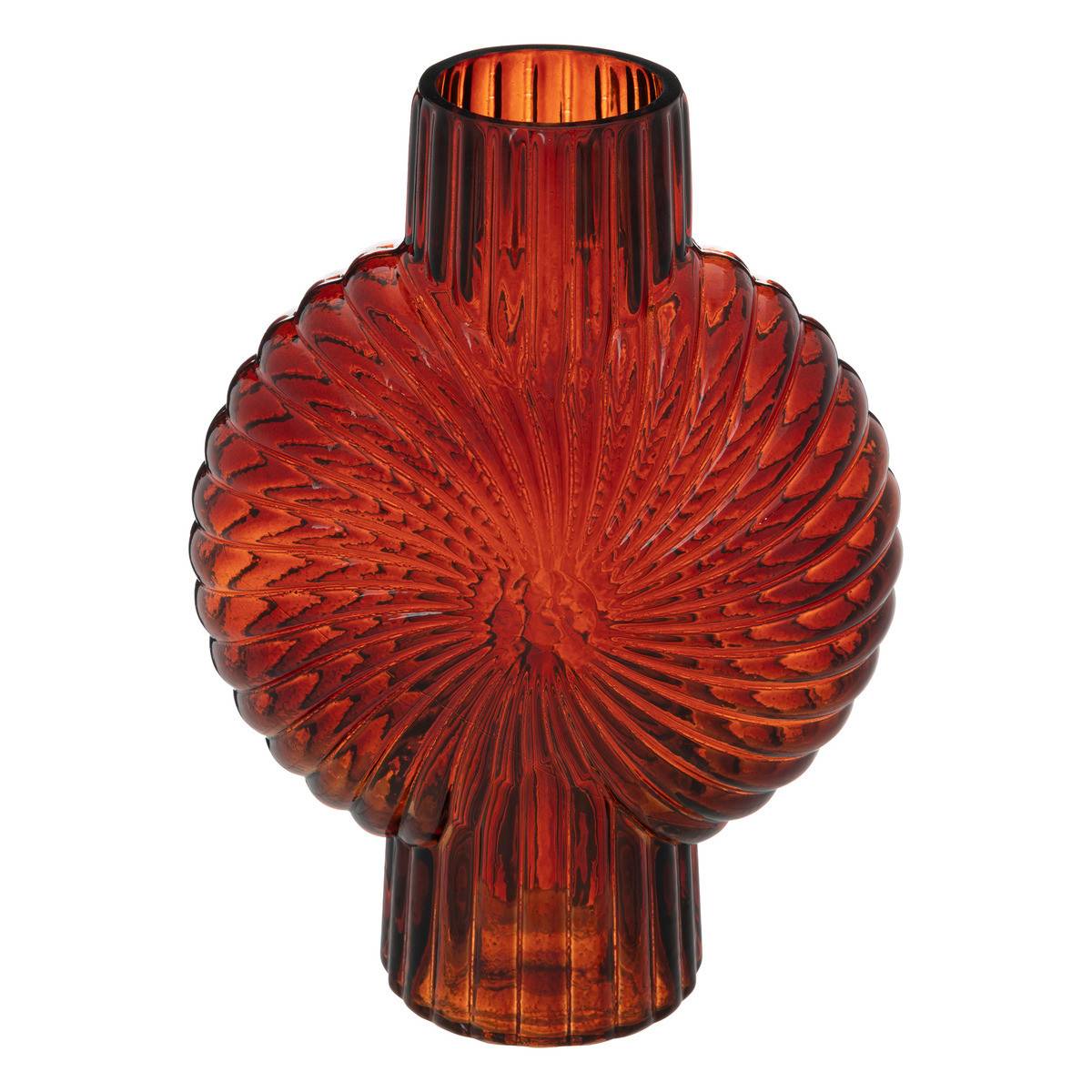Vase Coquillage en verre Rouge Rubis H 25 cm - Image 1
