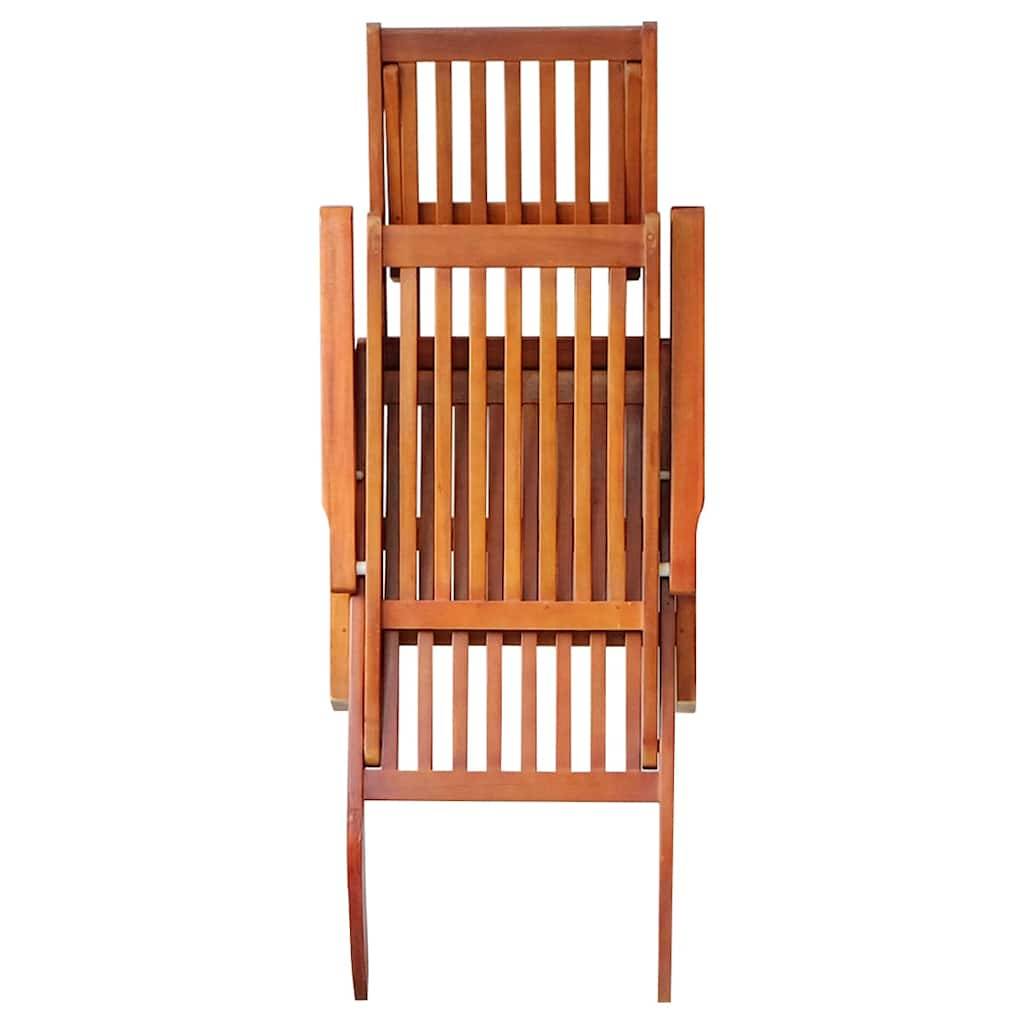 Chaise longue | Transat | Bain de soleil d'extérieur repose-pied et coussin Acacia solide - Image 4