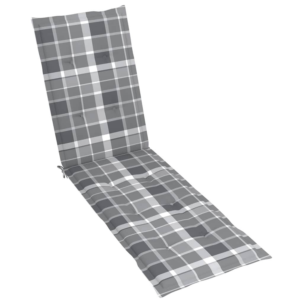 Chaise longue | Transat | Bain de soleil d'extérieur repose-pied et coussin Acacia solide - Image 7
