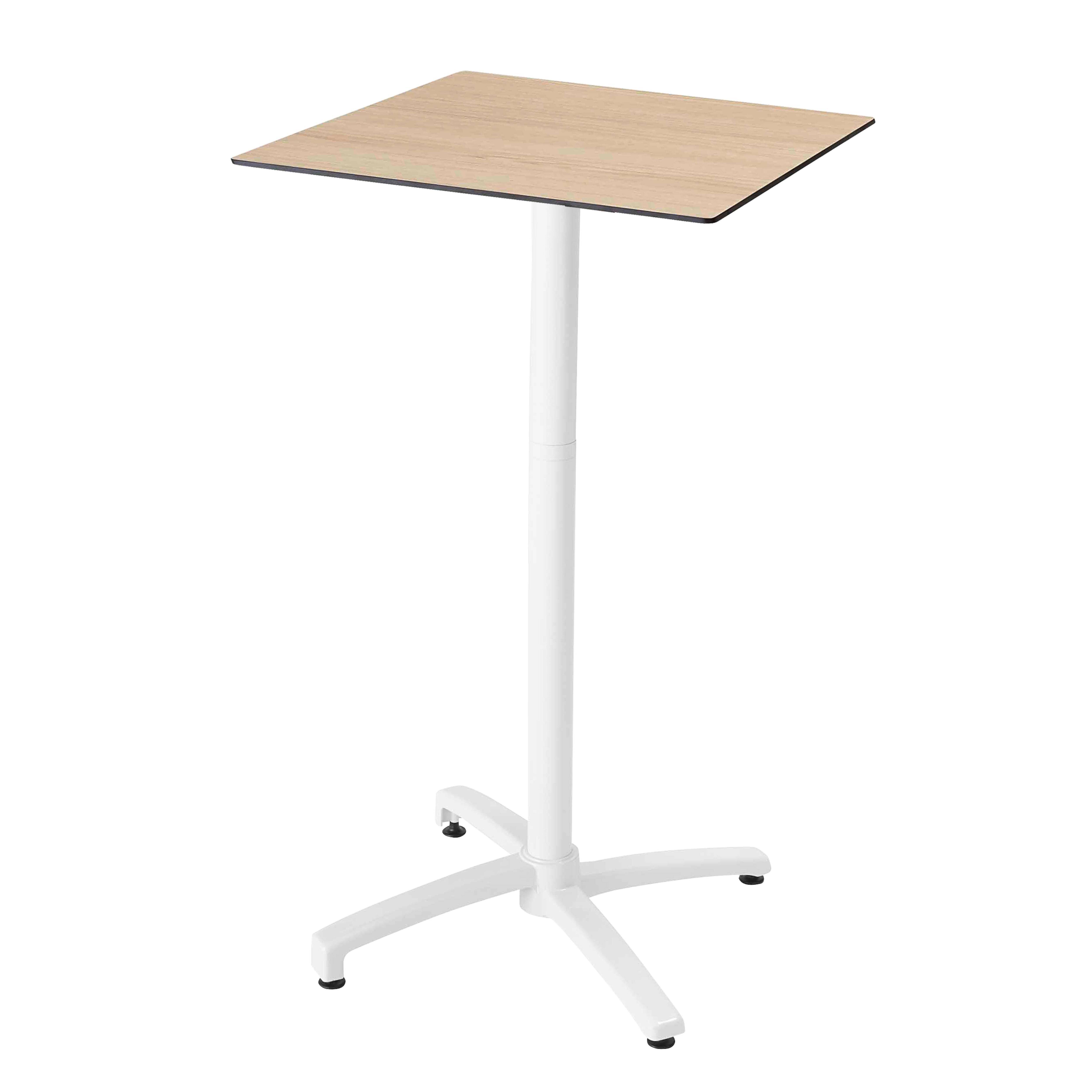 Oviala - Ensemble table haute stratifié chêne naturel et 2 chaises blanc - Oviala - Image 2