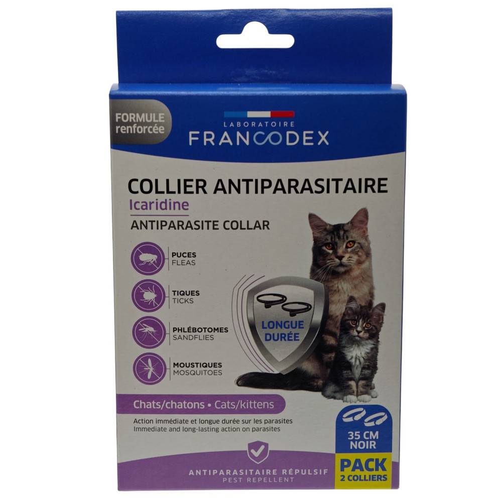 Francodex - Colliers Antiparasitaire Icaridine X2 noir pour Chats et chatons - Image 5