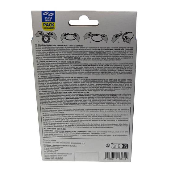 Francodex - Colliers Antiparasitaire Icaridine X2 noir pour Chats et chatons - Image 4