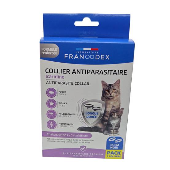 Francodex - Colliers Antiparasitaire Icaridine X2 noir pour Chats et chatons - Image 3